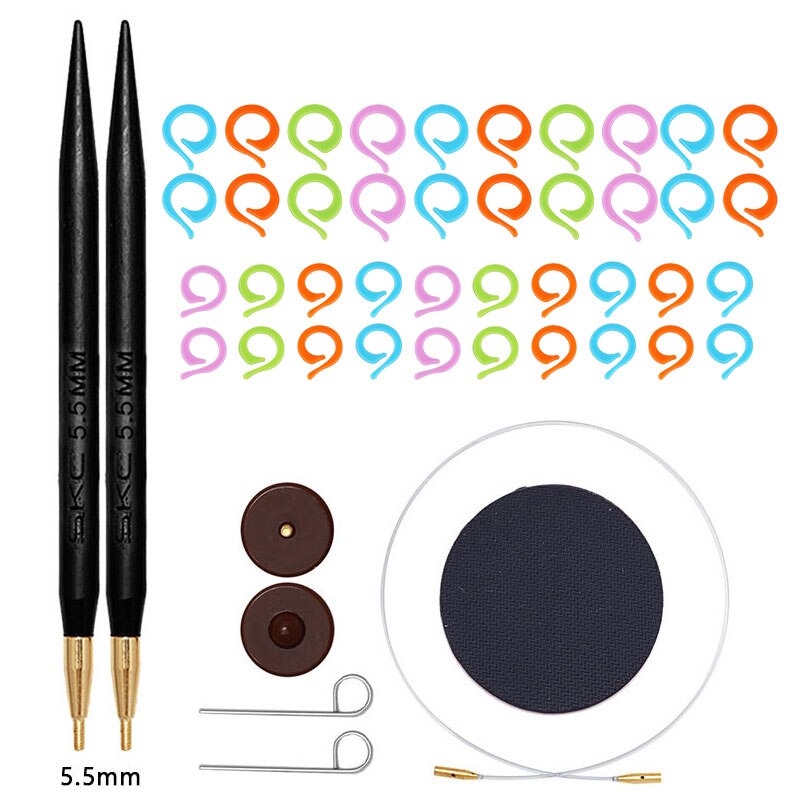 Nonvor Skc Set 60Cm Verbindingslijn Multi-Size Sandelhout Naalden Rondbreinaalden Trui Breien Tools Accessoires: 5.5mm