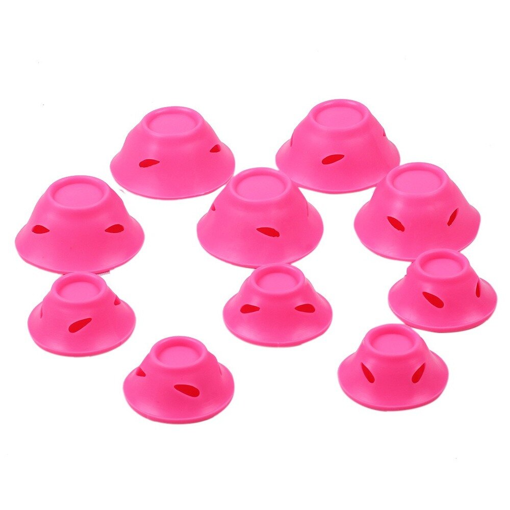 10pcs Soft Rubber Magic Hair Care Rollers Silicone Hair Curler Twist Hair No Heat No Clip Hair Curling Styling DIY Tool
