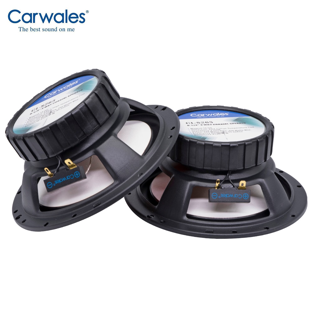 Carwales 6.5 Inch 2-Way Rear Door Coaxial Speaker 250W Car Speaker Set Tweeter Auto Sub Woofer Audio System Loud Speaker for Car