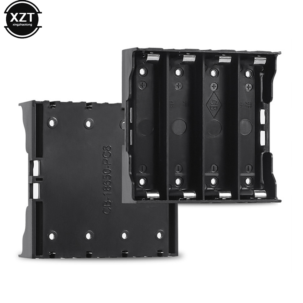 18650 Battery Case Holder DIY Storage Box Plastic Housing 3.7V Power Rechargeable Hold With 1 2 3 4 Slots: black