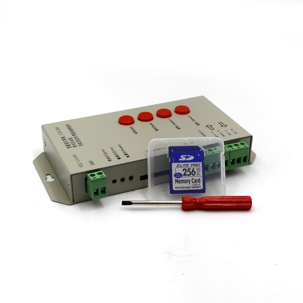 LED T1000S T4 T8000C SD Card Pixels Program Controller dimmer for WS2812B DMX512 ws2811 WS2801 LPD8806 APA102 strip light lamp