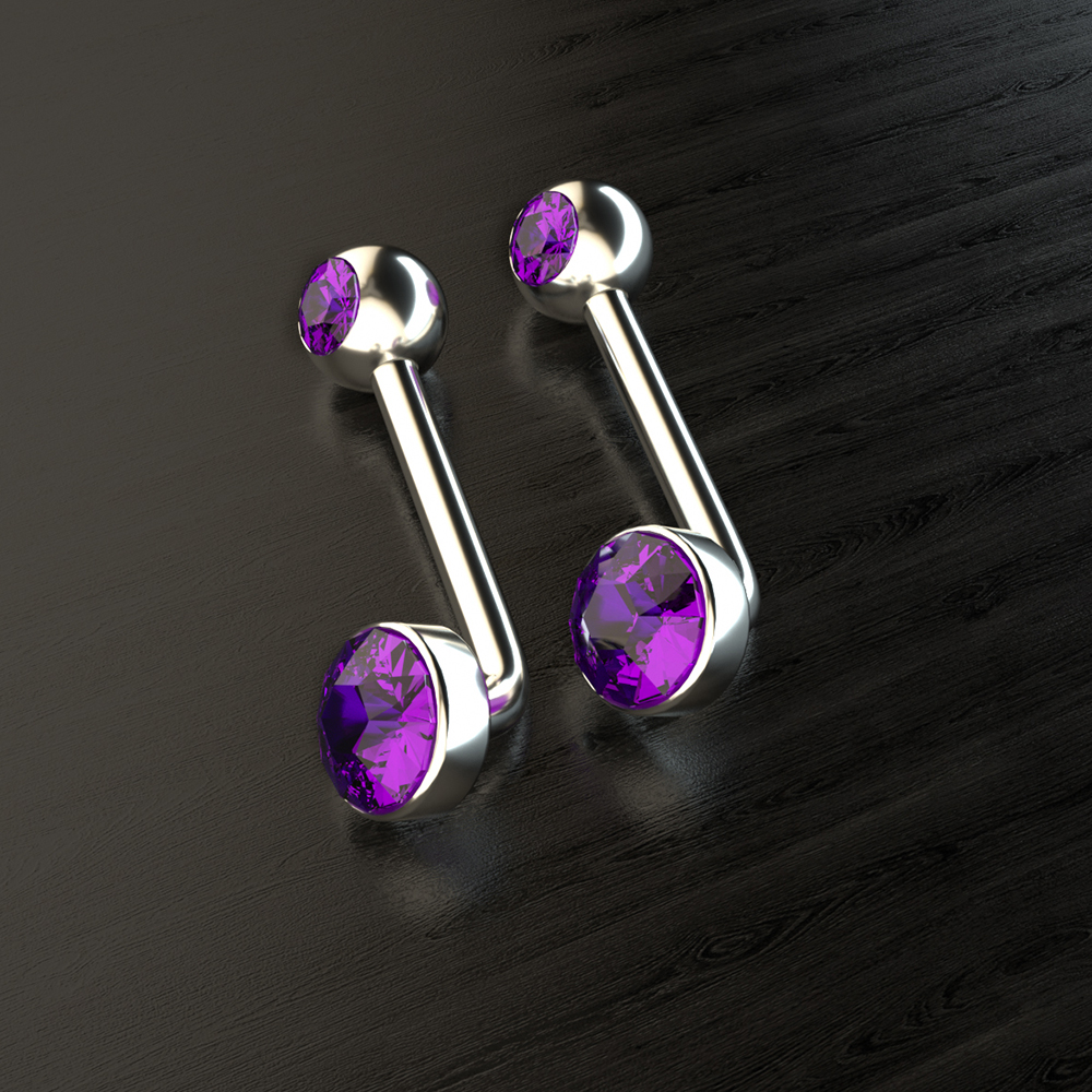1PC Titanium Christina Vertical Hood Piercings Round Lip Belly Navel Rings Sexy Shinny Vagina Genital VCH Eyebrow Body Jewelry: Black Gun Plated