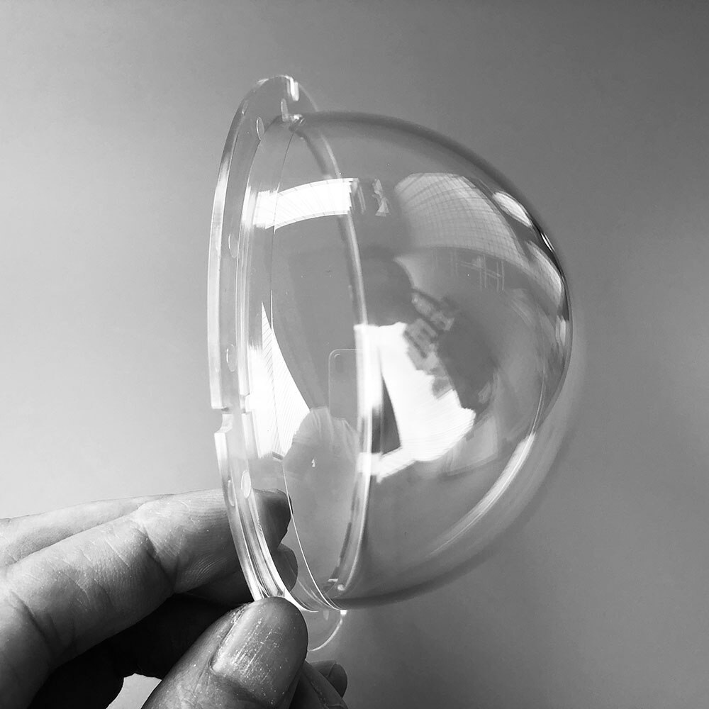 4.5 tum 115 x 57mm akryl plexiglas klar kupol säkerhet cctv kamerahus halvcirkelformigt kamerafodral vattentätt skyddsskydd