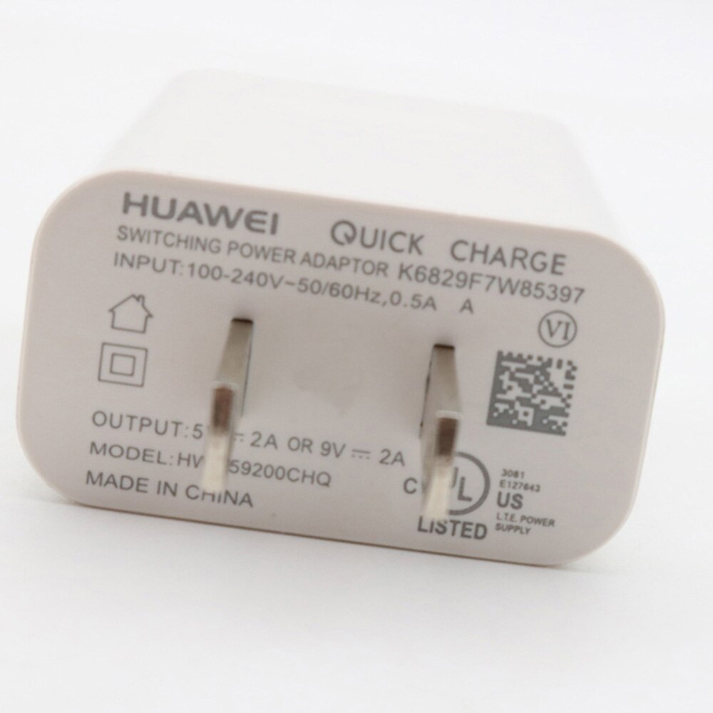 Original Huawei 18W QC2.0 Fast Charger 9V 2A EU plug Usb3.1 Type-C cable quick adapter for P30 lite P9 P10 P20 Nova 3 4 4e