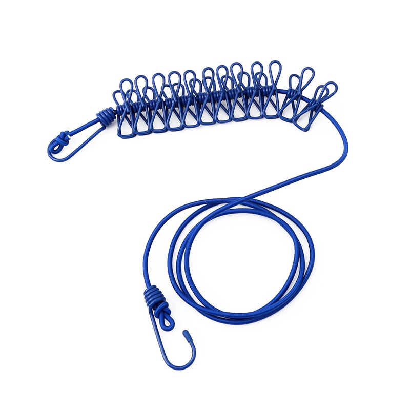 Elastisk vaskesnor med 12 klips reise bærbar uttrekkbar klessnor hjemmesokker undertøy kleshenger  ic973406