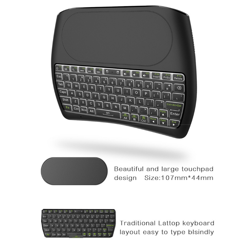 Minitoetsenbord met touchpad 79-toetsen 2.4G Draadloos Kleurrijke achtergrondverlichting Oplaadbaar toetsenbord Computer PC Laptop Draagbaar toetsenbord