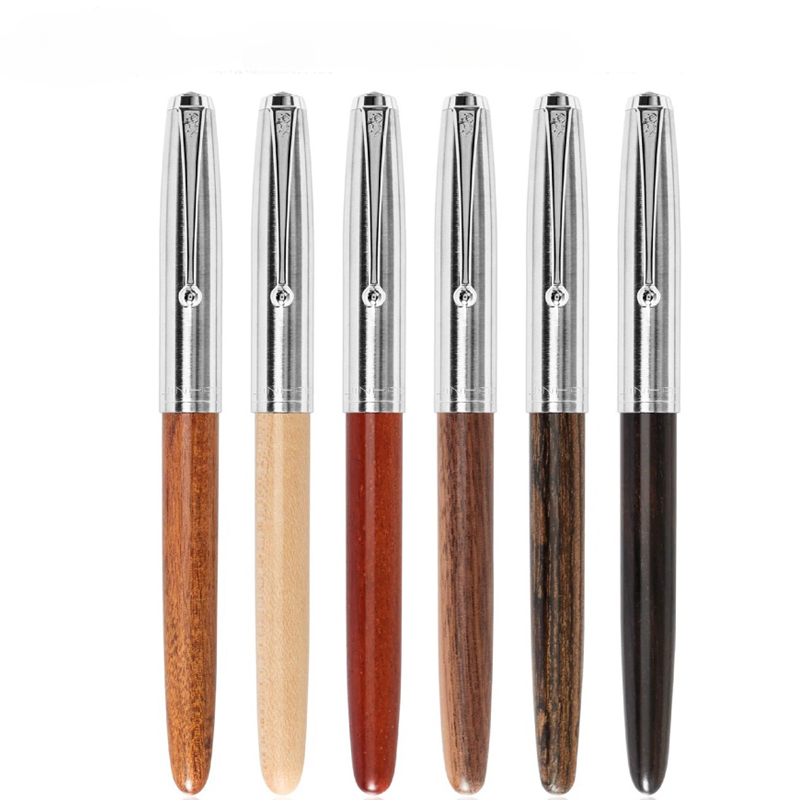 Jinhao 51A Wooded Fountain Pen Luxury Calligraphy Ink Pens EF/F Nib Writing School Office Supplies Stationery
