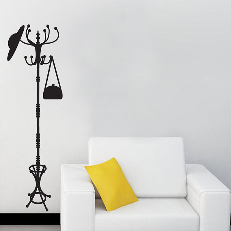 Clothing Store Showcase Window Glass Decoration Stickers White Dress Black Coat Rack Wall Decals Removable Dressing Room Posters