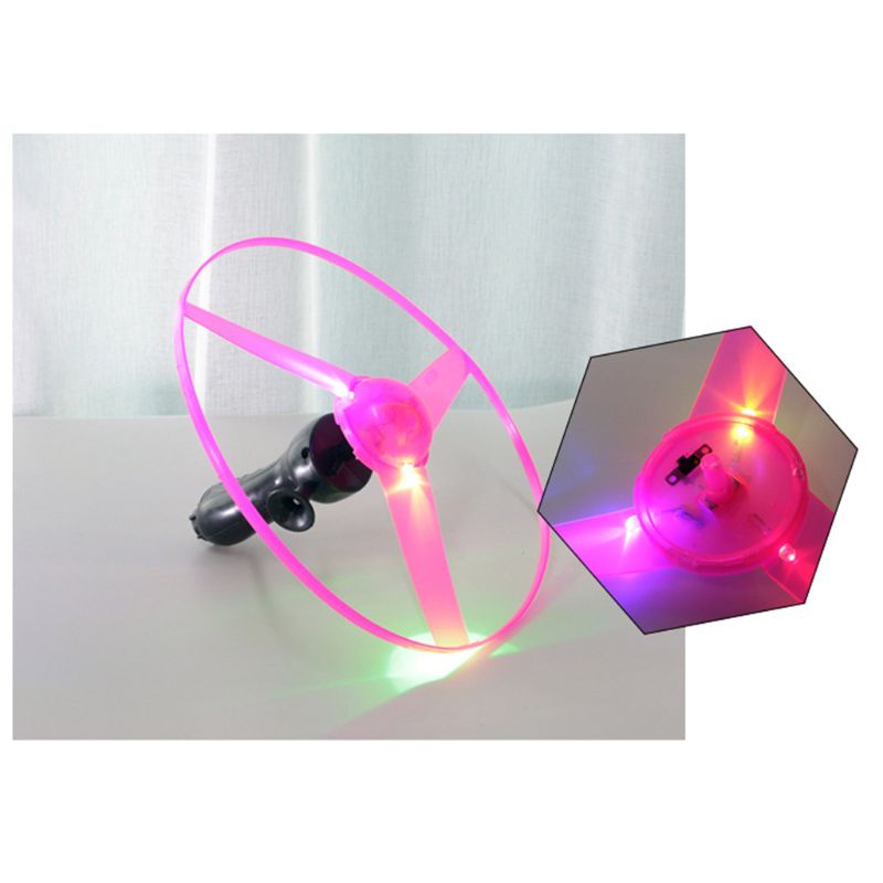 10 stuks/set lichtgevende vliegende schotel trekkoord led licht hand kinderen buitenspeelgoed 094f
