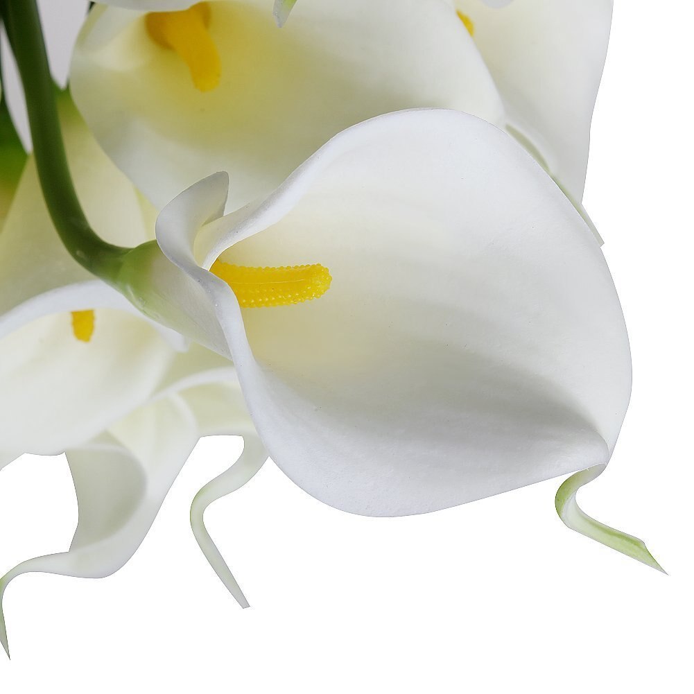 13 "kunstig calla lilje bryllupsbuketbuket latex (hvid , 20 stk) - hvid