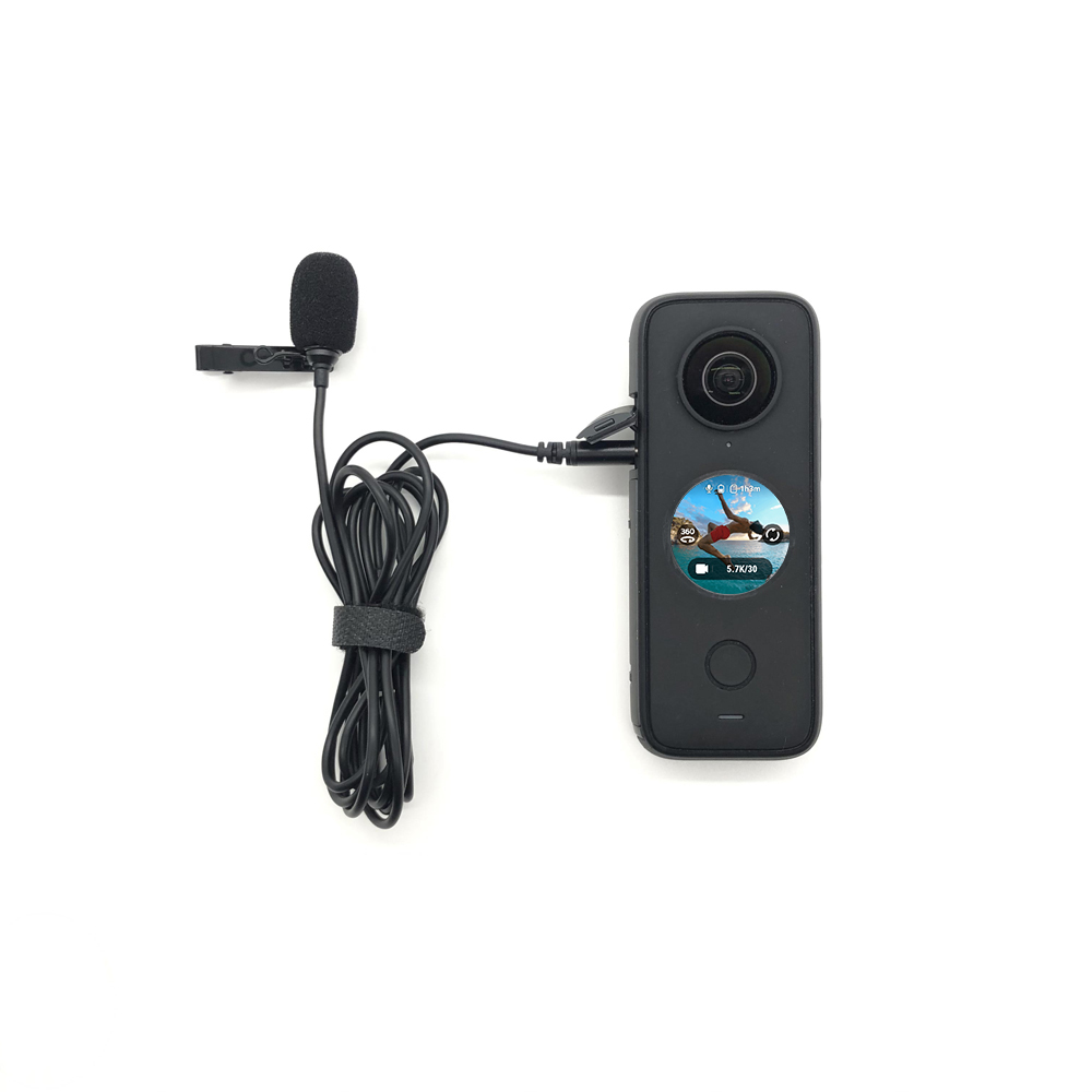 microfono inalambrico para Insta360 One X2, Insta360 X3 microfono inalambrico audio, no necesita adaptador de microfono, sonido hifi reduccion de ruido, 360 action camera Accesorio: Color gris