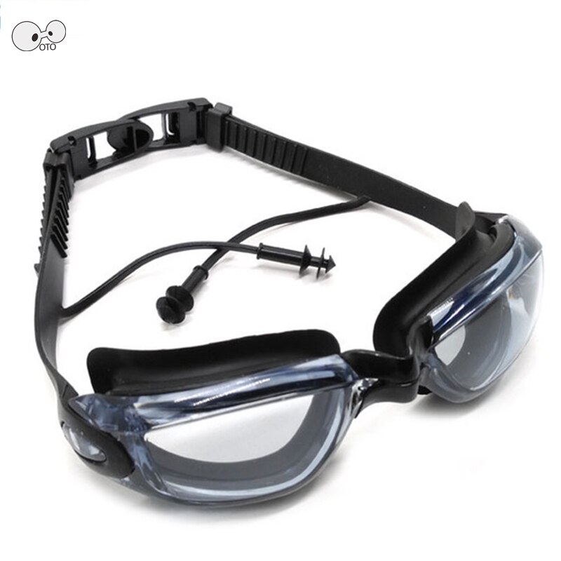 Anti-Fog Waterdicht Zwembril Mannen Vrouwen Siliconen Earplus Zwembad Swim Eyewear Transparant PC Lens Volwassen Bril Brillen