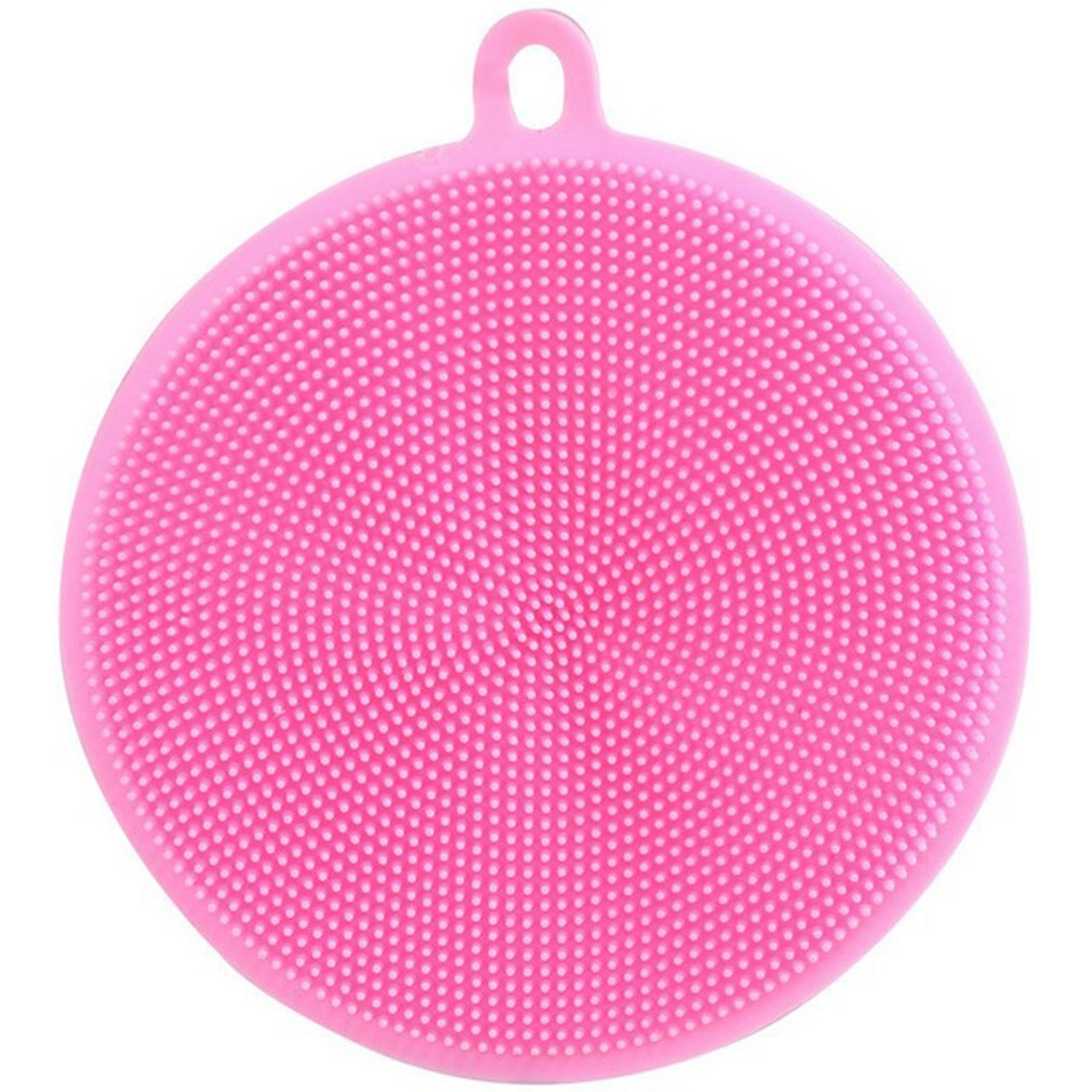 Multifunction Silicone Sponge Bowl Cleaning Brush Scouring Pad Silicone Dish Sponge Kitchen Pot Cleaner Tool: Blue