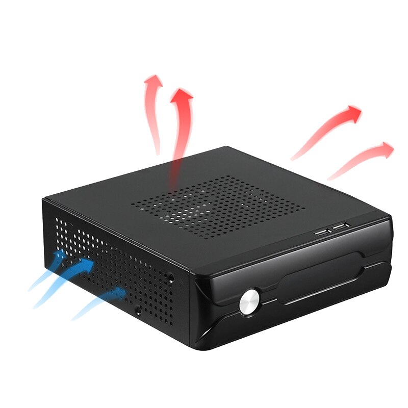 Desktop voeding gaming htpc host office home 2.0 usb mini itx met radiatorgat computerbehuizing praktische horizontale behuizing