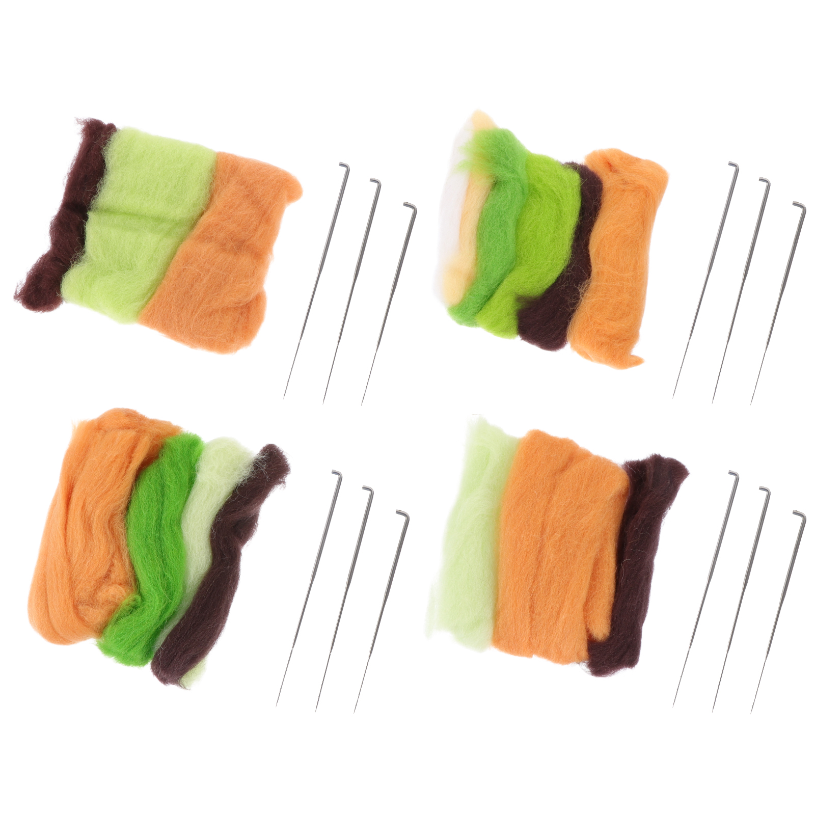 4 Sets of Needle Felting Kits DIY Wool Felting Kits Desktop Decor Needlework Accessories