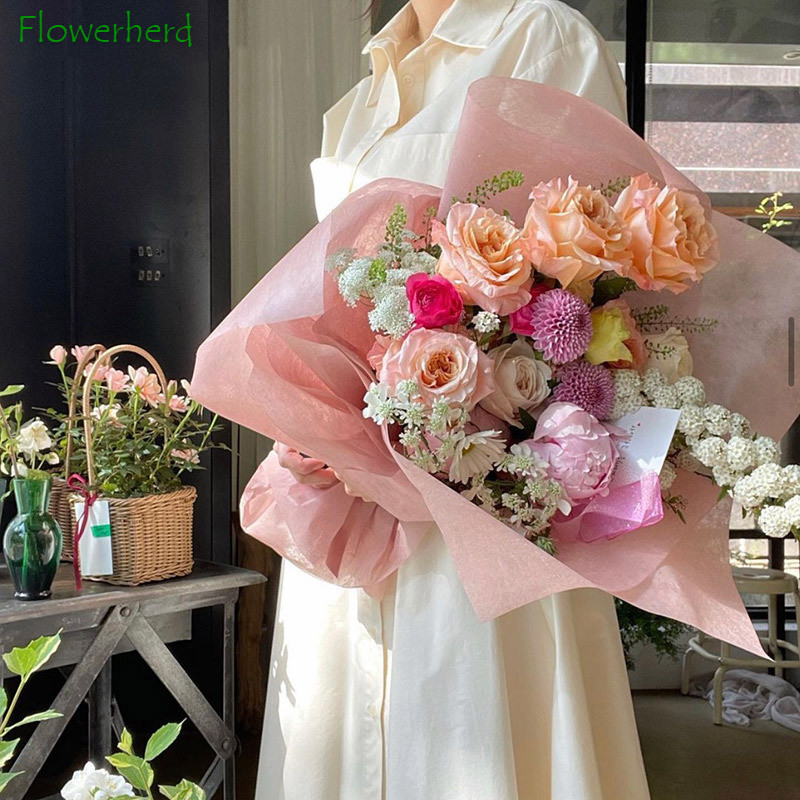 Papier de soie en coton nuage 58x58cm, emballage doublé, pour Bouquet de fleurs, papier artisanal pour , pour fleuriste