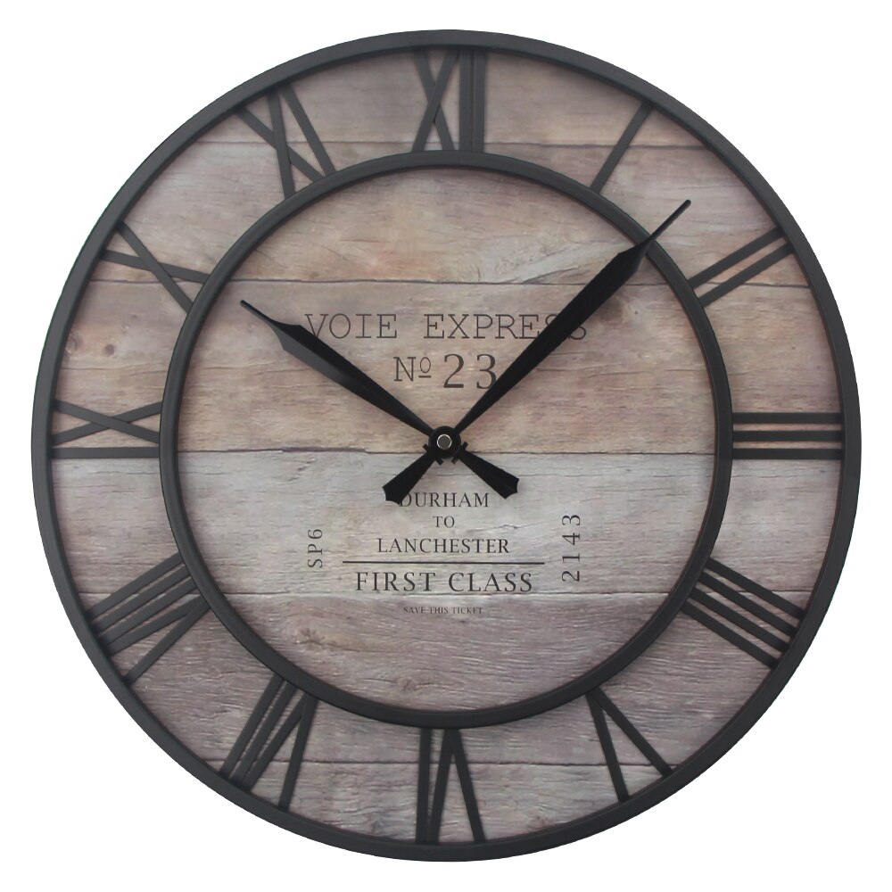 Horloge Murale Industrielle Noire 60 Cm – Mouvement Silencieux, Métal, Pile AA