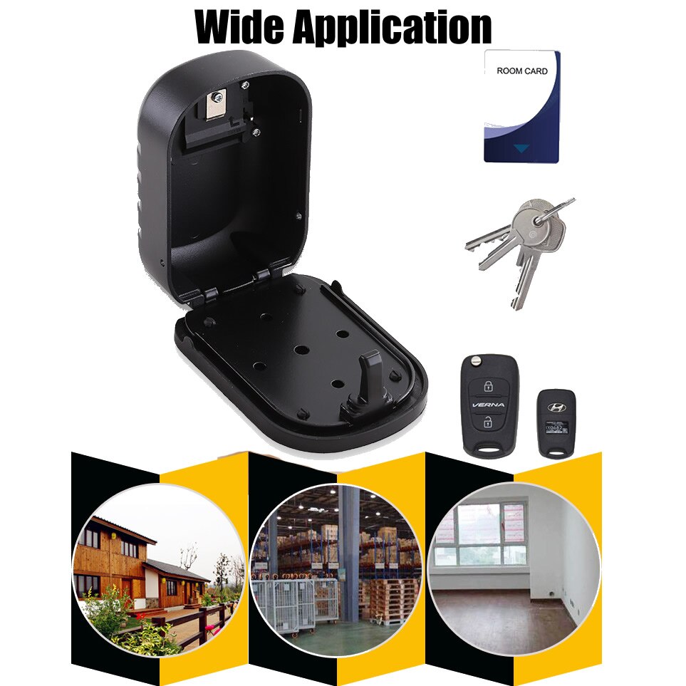 Spare Keys Stash Box Key Safe Box Password Lock Keys ID Cards Metal Secret Hidden Storage Box Organizer For Home Apartment