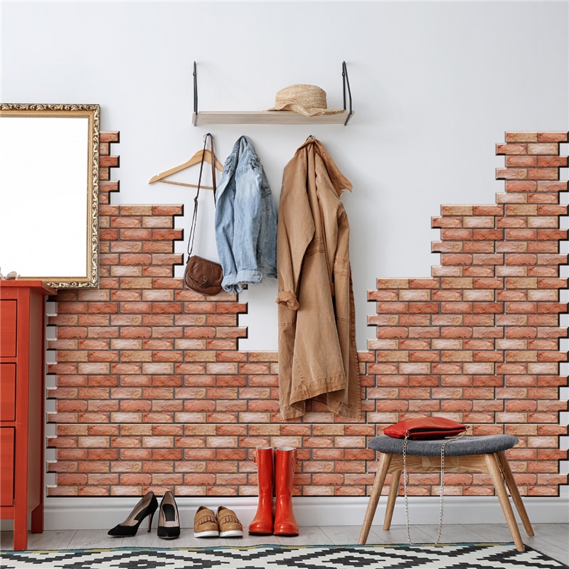 3d murstensvæg klistermærke hjem soveværelse køkken badeværelse selvklæbende tapet