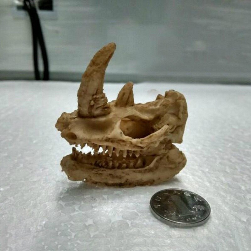 Aquarium Artifical Rhino Sheepshead Resin Skull Terrarium Decoration Fish Tank Simulation Statue Landscape Reptile Cave House
