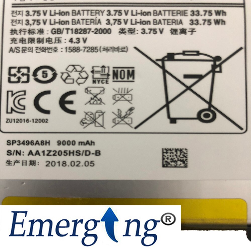 3.75V 9000mAh Original Battery for Samsung Google Nexus 10 GT-P8110 HA32ARB SP3496A8H P8110