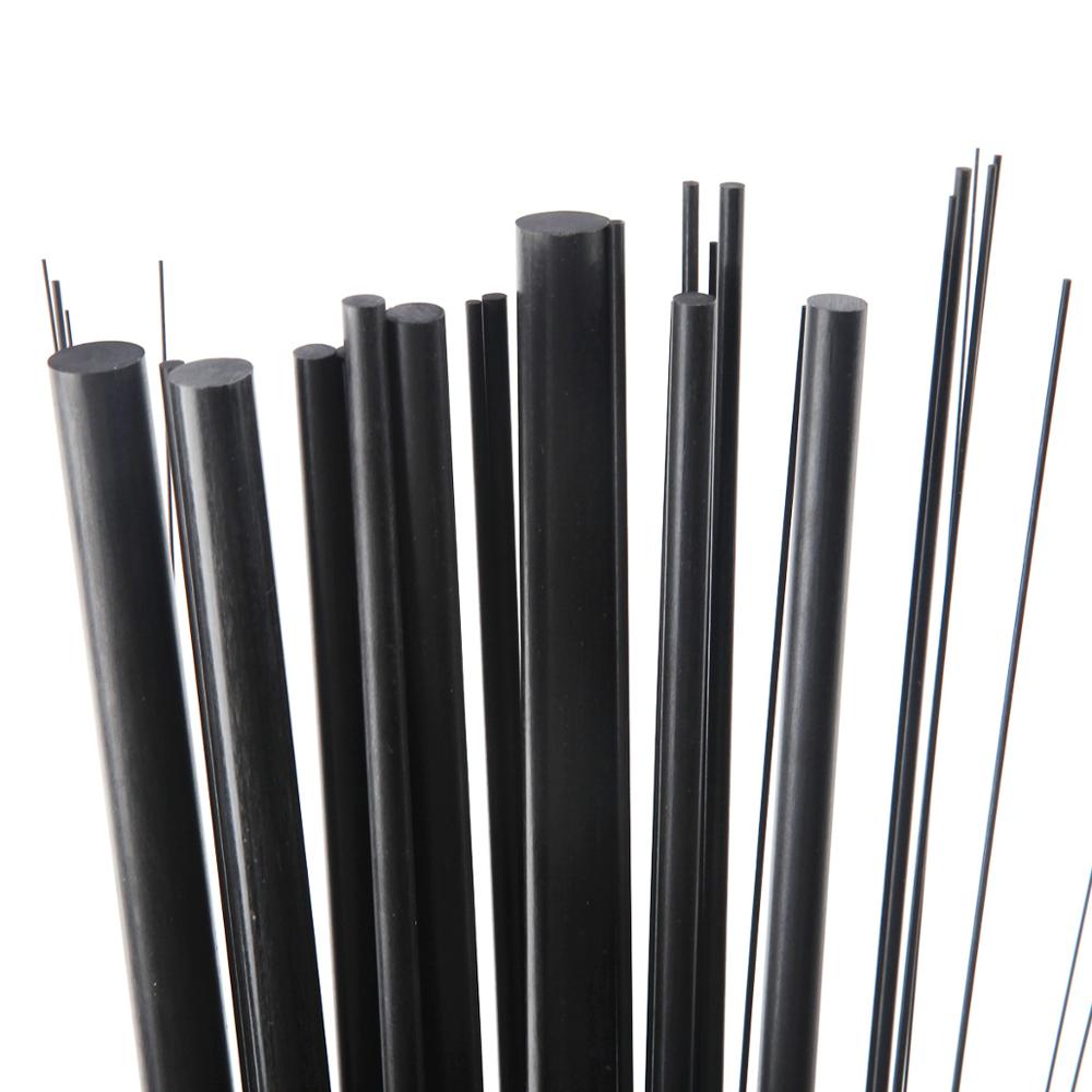5 Stück/10 Stück Kohlefaser-Stab, solide Rundstäbe, Durchmesser 1 mm, 2 mm, 3 mm, 4 mm, 5 mm, 6 mm, 7 mm, 8 mm, 11 mm, 12 mm, Länge 500 mm für Heimwerker