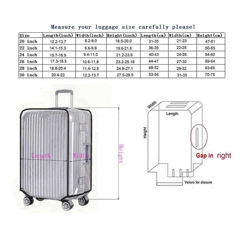 Bagage Cover Clear Pvc Koffer Cover Voor Handbagage