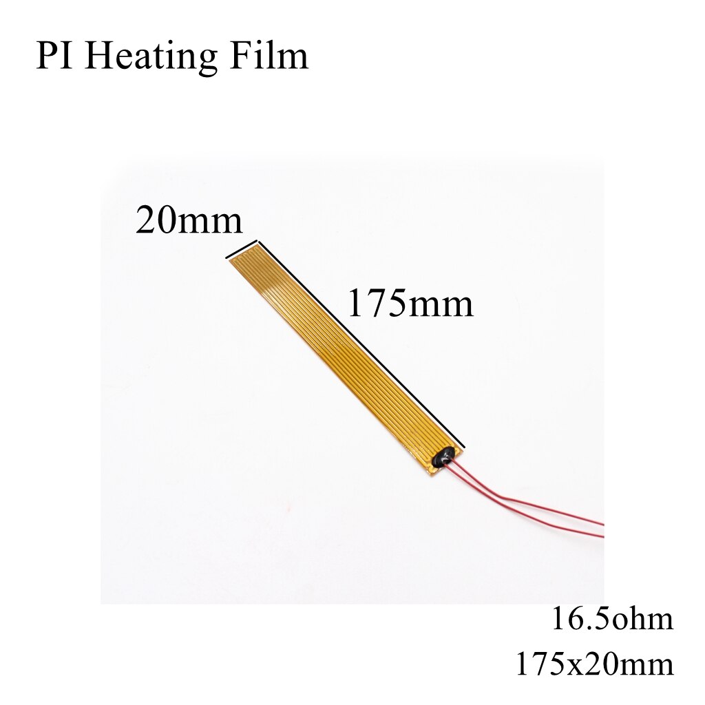 150X120Mm 5V 12V 24V 110V 220V Pi Verwarming Film Polyimide Adhesive Elektrische heater Plaat Panel Pad Mat Brandstof Folie Olie Motor Tank: 175x20mm