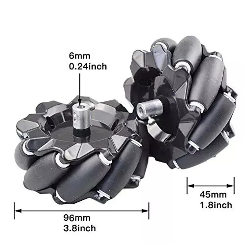 10KG de carga 80mm rueda Mecanum OmniSmart coche Robot con 6mm centros para Arduino Rasbperry Pi de la madre de juguete