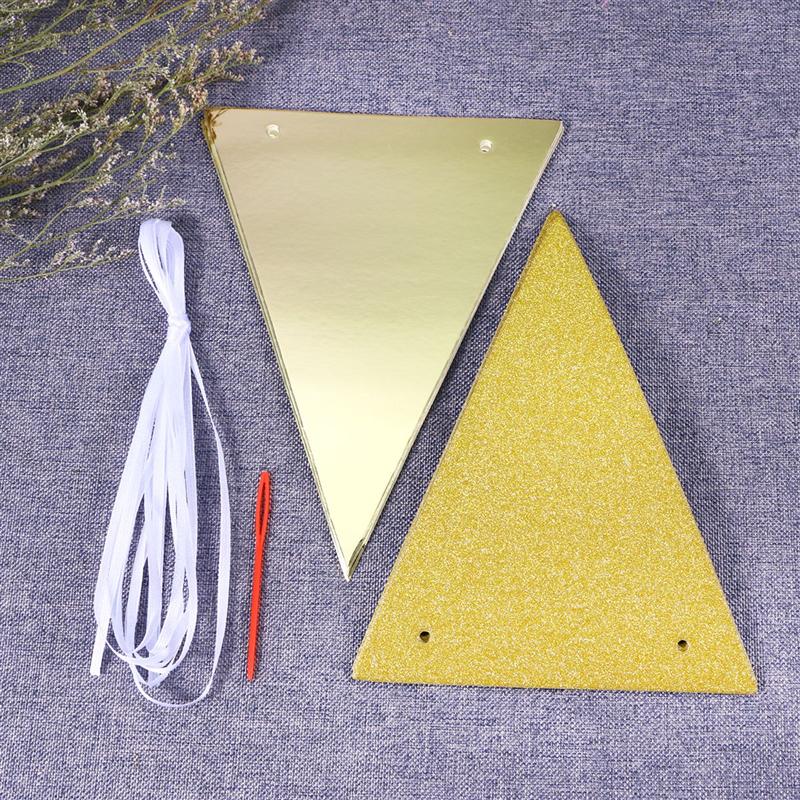 3 Meter Babys Verjaardag Banners Glitter Wimpel Vlaggen Guirlande Streamer Baby Kamer Nursery Opknoping Decor (Golden)