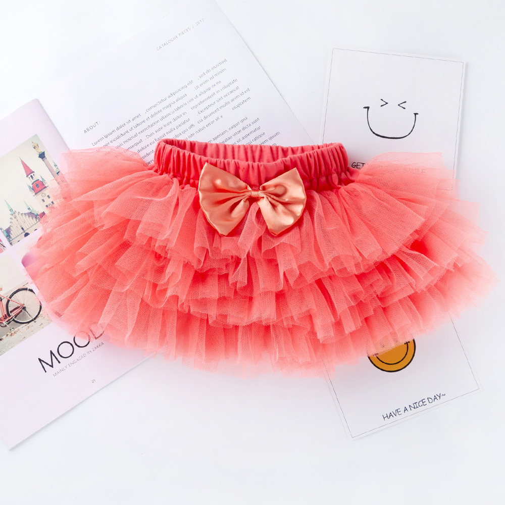 Gonna Tutu per ragazze di moda tinta unita fiocco soffici strati di torta gonne da balletto principessa matrimonio per bambini festa di compleanno gonne da ballo regalo: Arancione