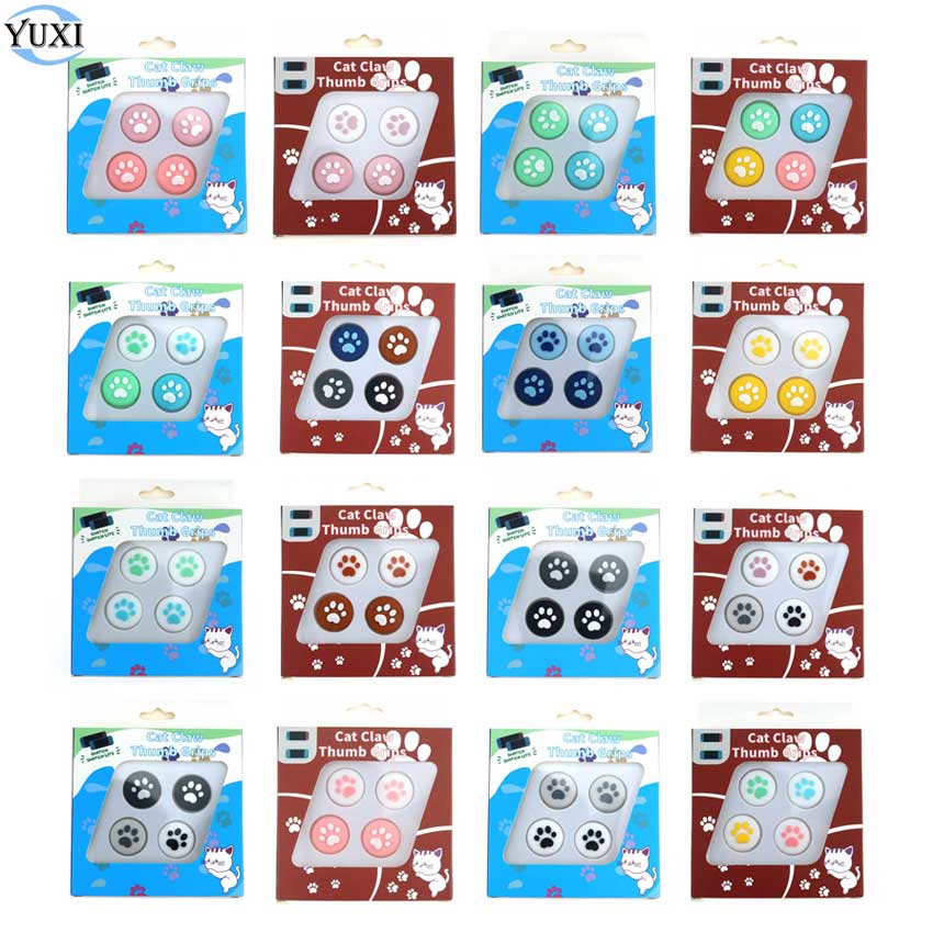 YuXi 4pcs Cute Cat Claw Analog Thumb Stick Grips Cap for Nintend Switch Lite Joy Con Joy-Con Controller Joystick Cover Case