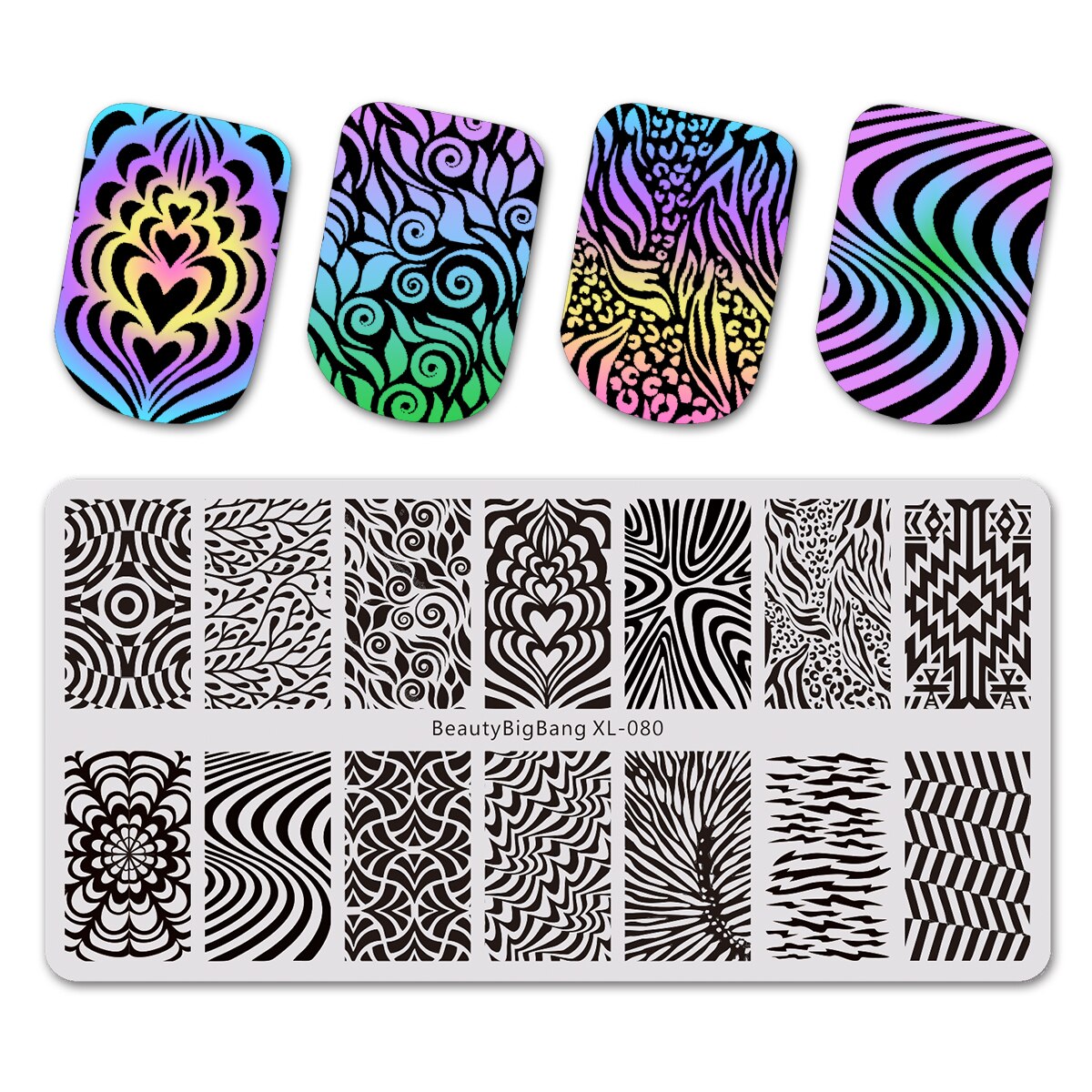 Beautybigbang Nail Stamping placas Nail Art accesorios mármol anual anillo patrón Superior plantillas Nail Stamping Mold XL-089: 80