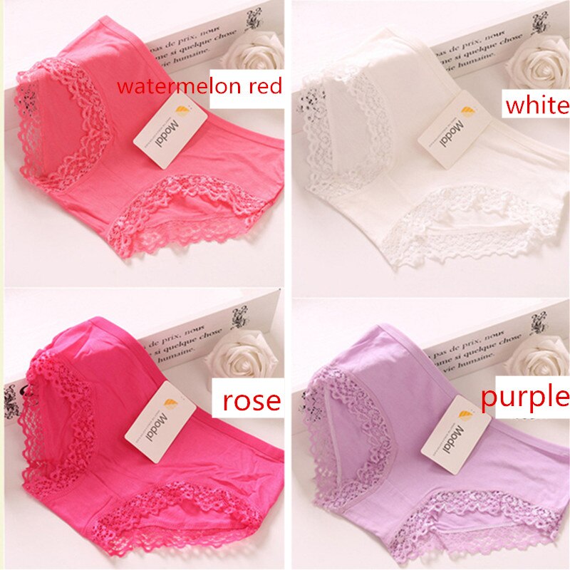 8pcs Laciness Girl Shorts Briefs Modal Cotton Buds Lace Underpants Slim Panties Girls Teenagers