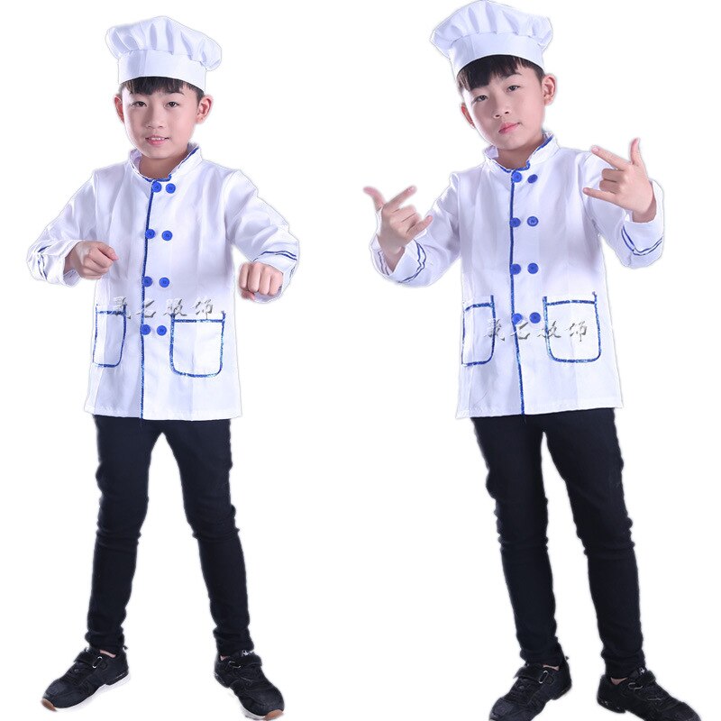Chaqueta de Chef de cocinero para niños, uniforme de juego de rol para Halloween, actuación, de escenario, restaurante, camarero, camarera,