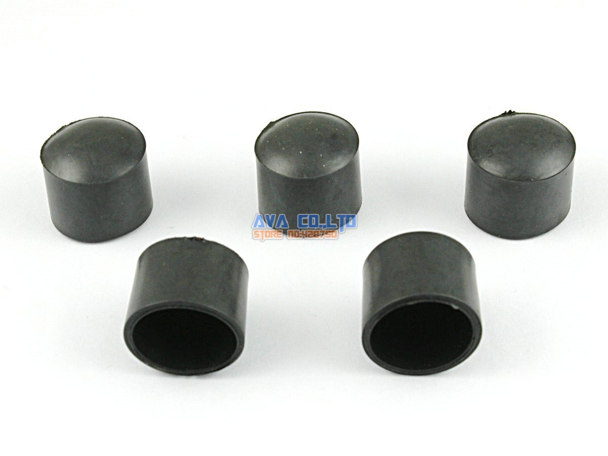 100 Pieces 16mm Round Rubber Furniture Chair Table Leg Cover Floor Protector