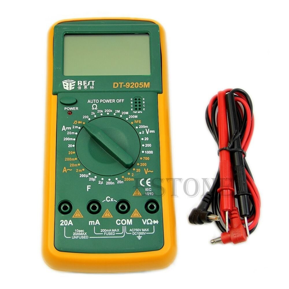 DT9205M LCD Digital Multimeter Voltmeter Ohmmeter Ammeter Capacitance Tester
