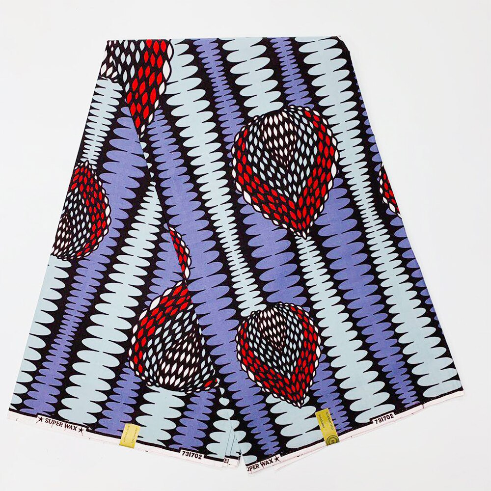 6 Yards Ankara Wax Fabric African Print for Sewing Super Real Wax Pagne Africain 100% Cotton Loincloth for Dress 40x40