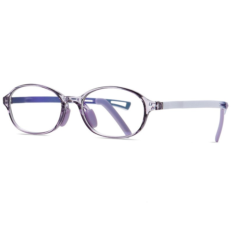 Round Blue Light Kids Glasses Optical Frame Children Boy Girls Computer Transparent Blocking Anti Reflective Eyeglasses: C4Purple