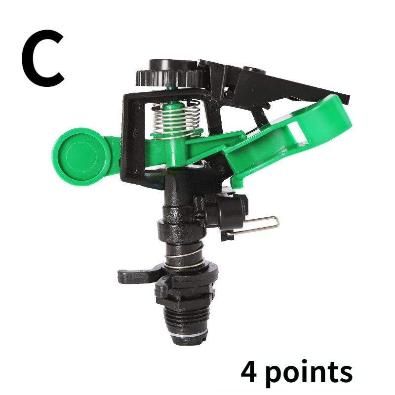 4 points 6 points plastic lawn sprinkler rocker 360-degree rotating sprinkler lawn sprinkler heads: C