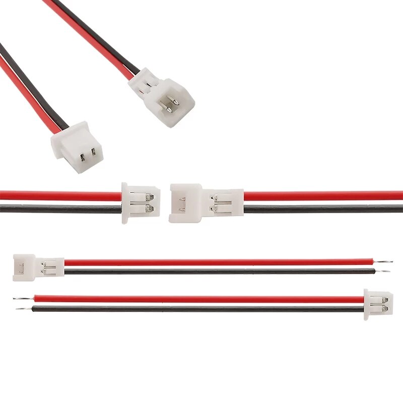 Connecteur de câble JST à 2 broches avec fils de 15CM, 100/50 paires, Jack Micro mâle femelle de 1.25mm