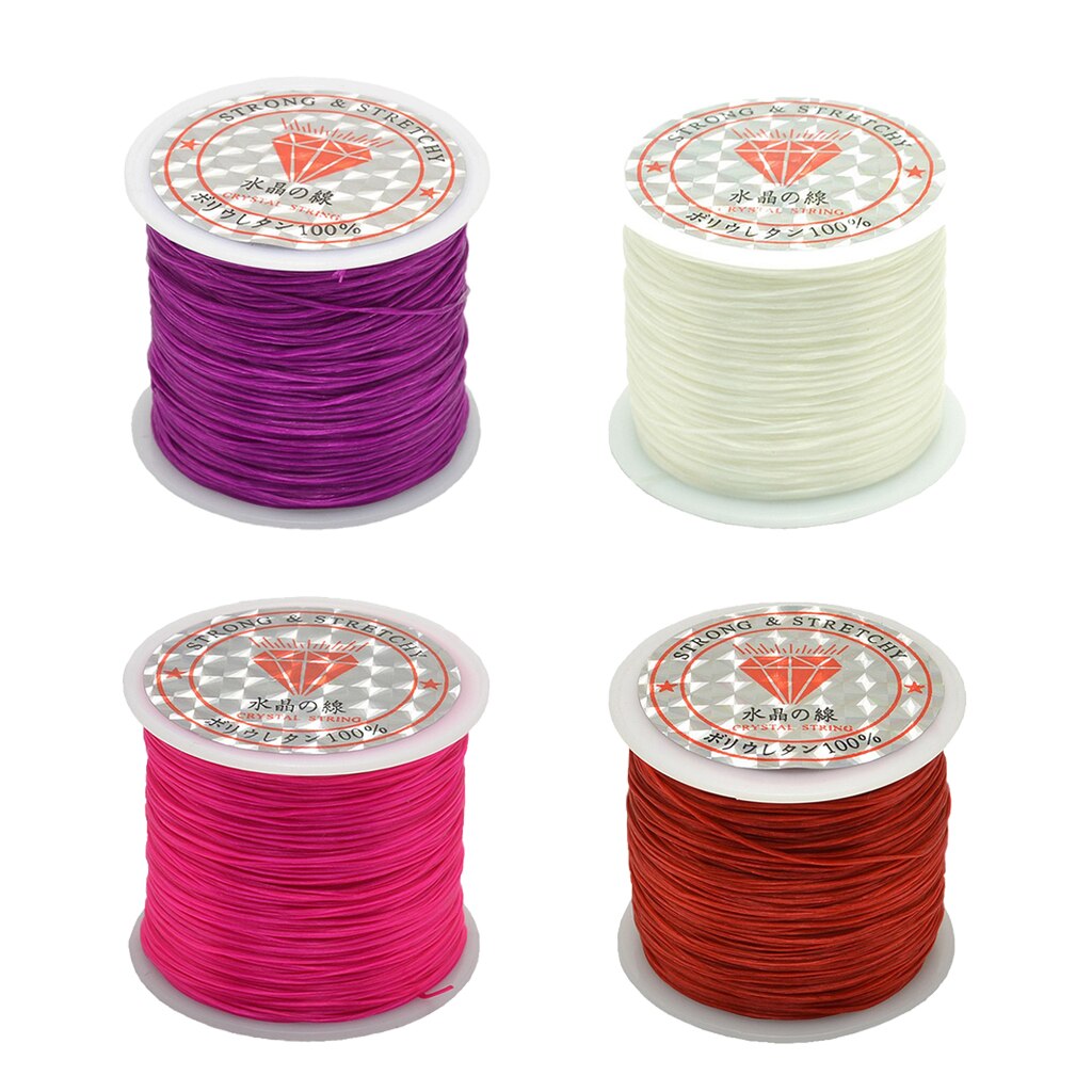 0.5mm stretch polyester tråder perlesnor 50m per rull for armbånd halskjede smykker lagerutstyr