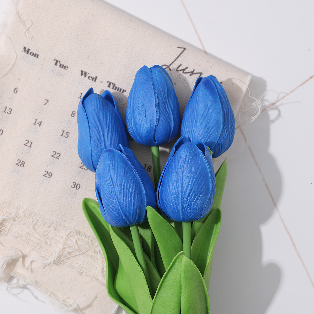 5/10 pçs tulipa flores artificial buquê de tulipa pe espuma flor falsa para cerimônia de casamento decoração casa jardim buquê decoração: XS / Dourado