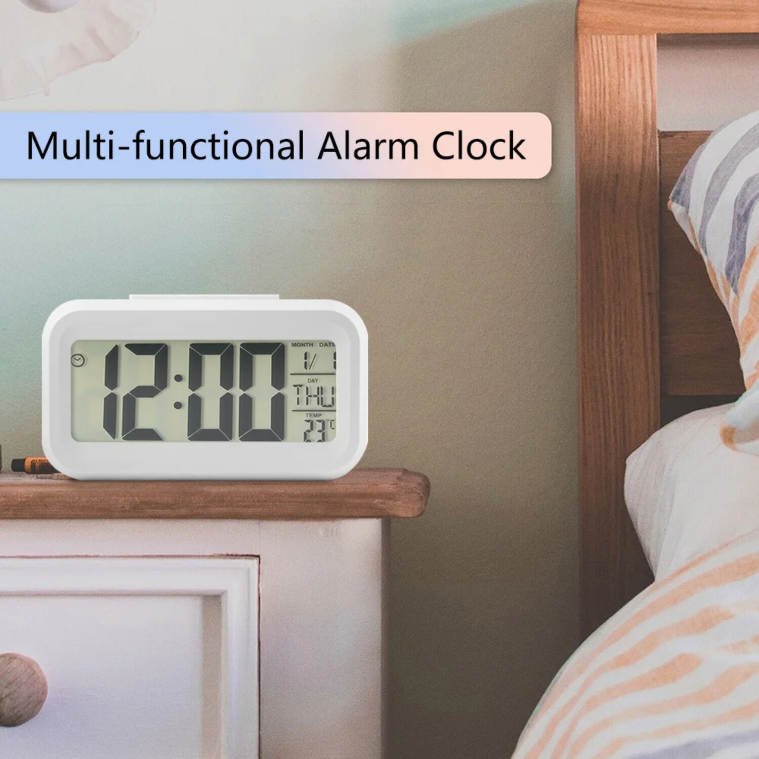 Reloj despertador Digital, alarma Digital electrónica, relojes de mesa de escritorio, retroiluminación de oficina, reloj calendario con repetición