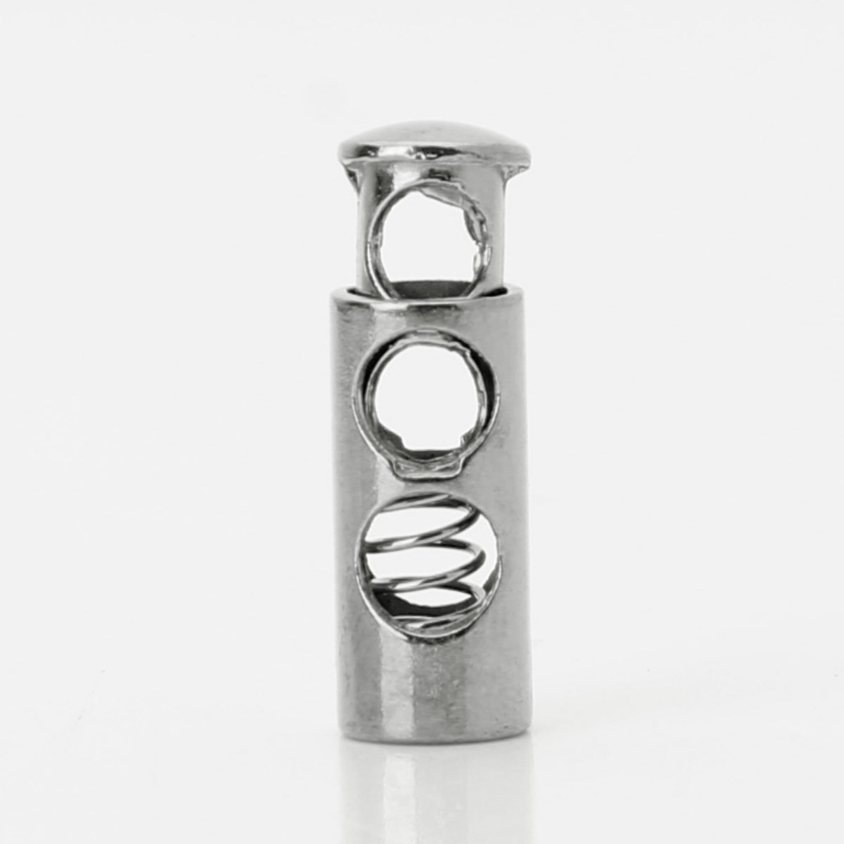 Bouchon de verrouillage de cordon en métal, 50 pièces, pièces de corde de lacet, Double trou, bouchon à ressort, accessoires de lanière de vêtements