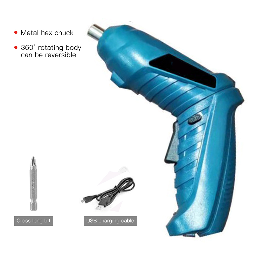Vastar 47/16/3pcs/set Mini Electric Screwdriver USB 2-Speed Household Electric Screwdriver Drill for Door Assembly Power Tools: 3pcs blue set