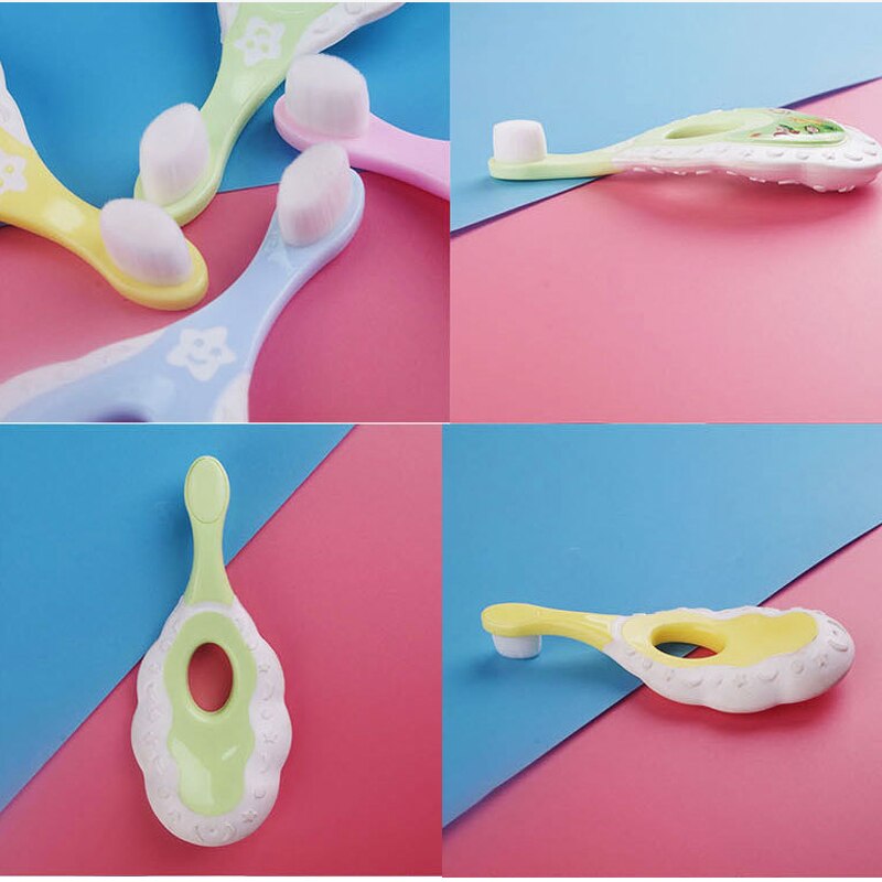 Kids Toothbrush Infant Toothbrush with Handle Silicone Oral Care Cleaning Brush for Toddlers Ages 2-12