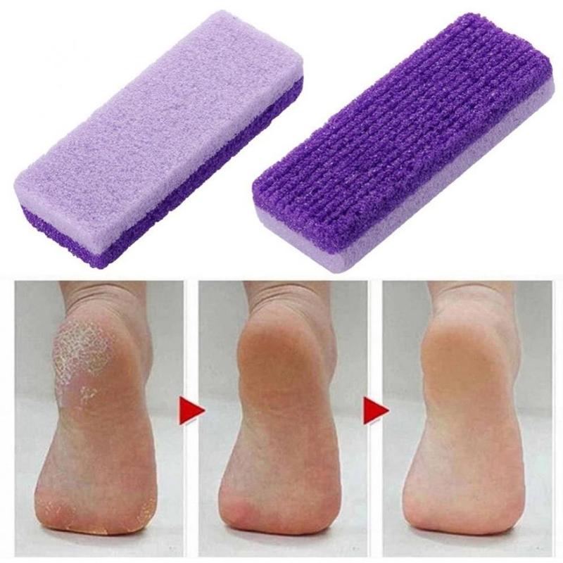 1 st paarse voetrasp puimsteen spons steen exfoliëren dode borstel schoonheid huid bad eelt droge voeten pedicure voet  f2 n 1