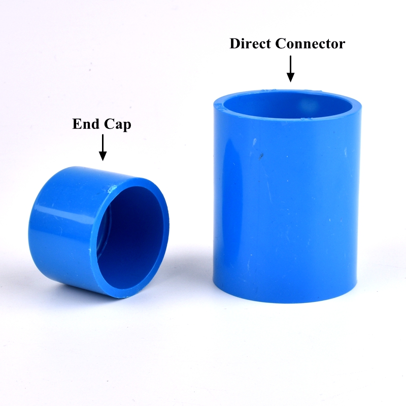 20~63mm PVC Pipe Connector, Straight Elbow Joint End Cap Garden Watering Tee Tube Joint Irrigation Aquarium Fish Tank Fittings