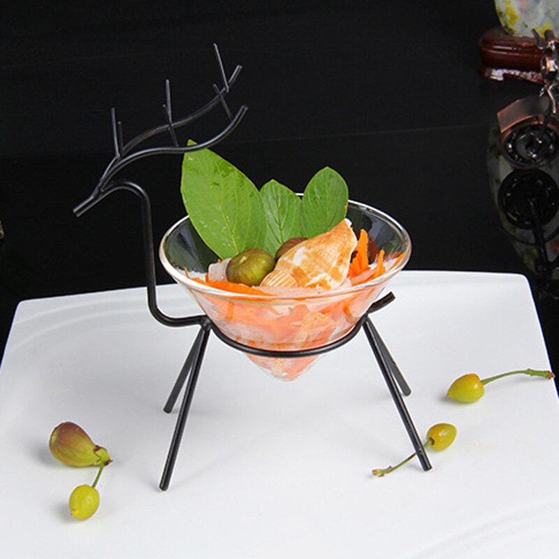 Tigela de vidro transparente ferro forjado prateleira cozinha irregular utensílios de mesa barra sushi bandeja artística especialidade cozinhar utensílio 1pcs